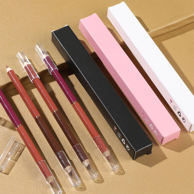 بدون آرم جعبه خط لب قهوه ای مداد فروشنده خط لب کرمی وگان